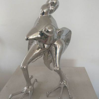 不锈钢青蛙雕塑创意 镜面青蛙雕塑 锻造工艺青蛙